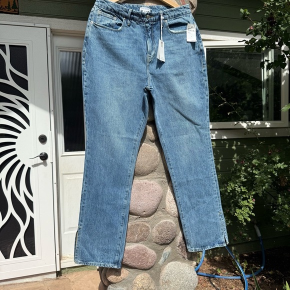 Good American Good Boy Straight Split Hem Jeans Women’s 14/32 NWT - Picture 7 of 10